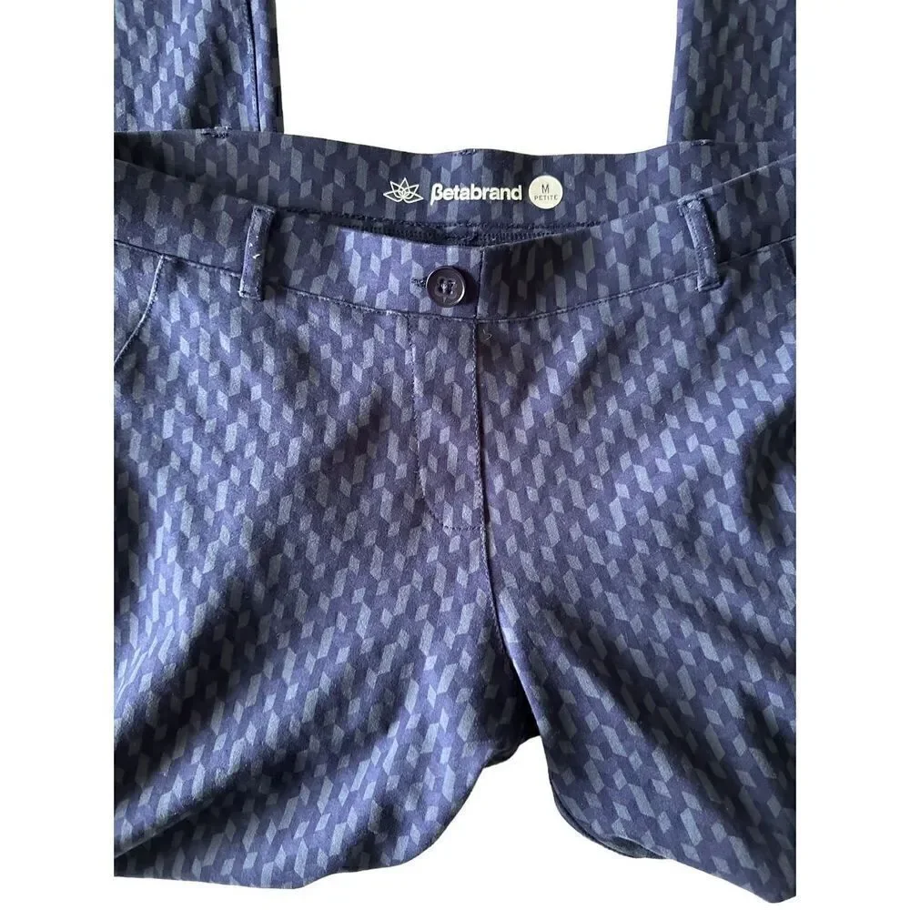 Beta Brand women’s straight leg blue chevron classic dress pant yoga pants size